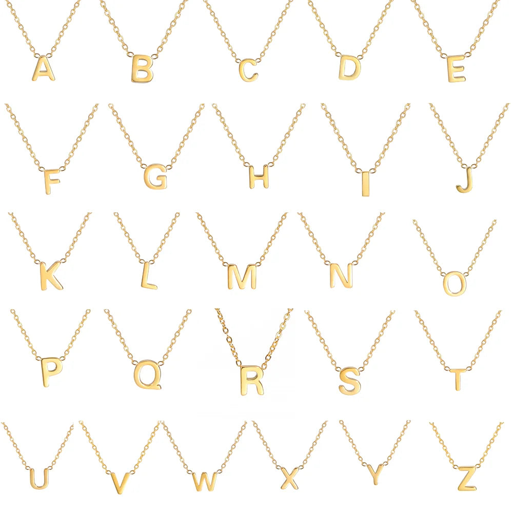 Collier pour femme en acier inoxydable avec lettre