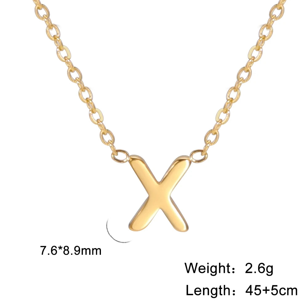 Collier pour femme en acier inoxydable avec lettre