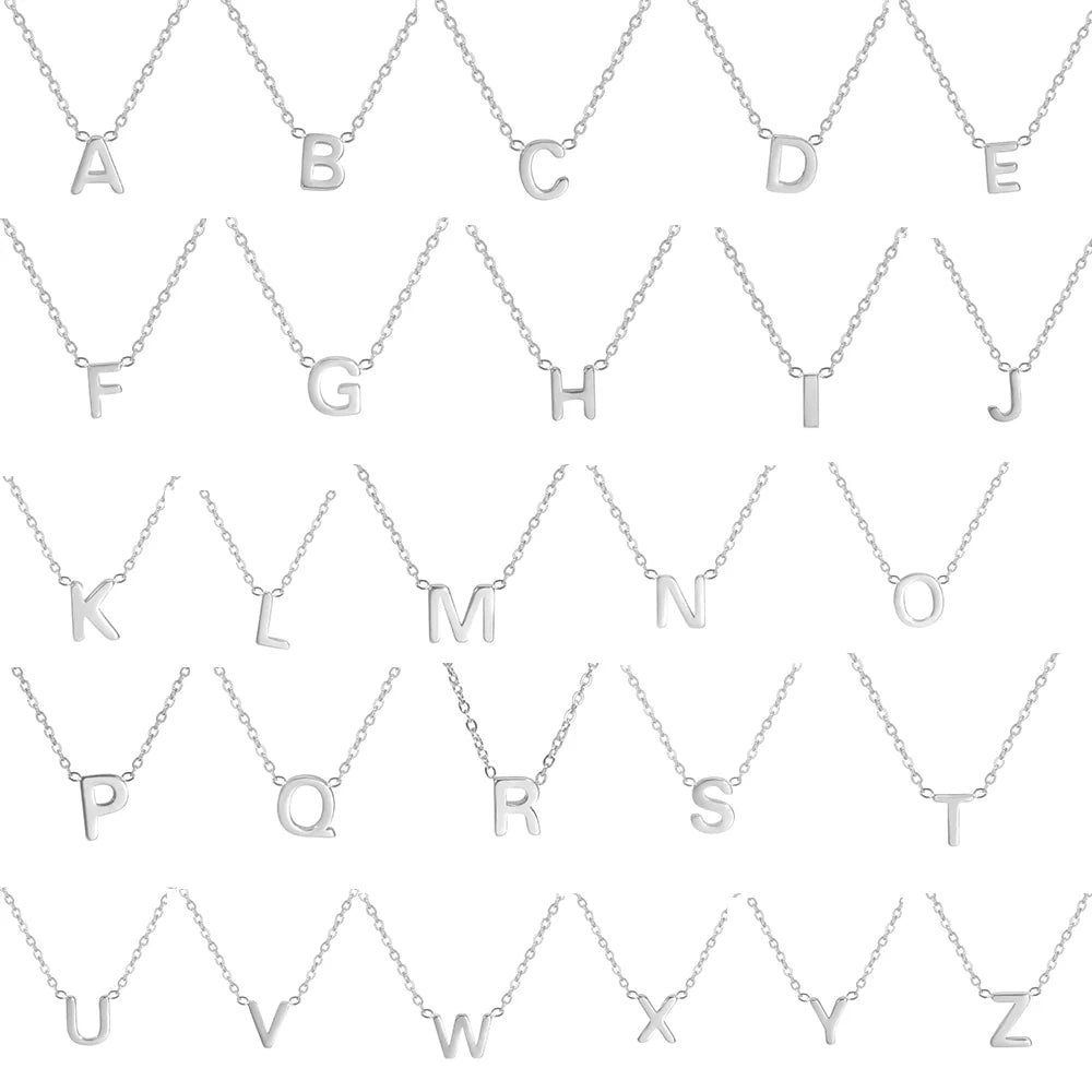 Collier pour femme en acier inoxydable avec lettre